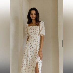 Lichi midi dress with slit
